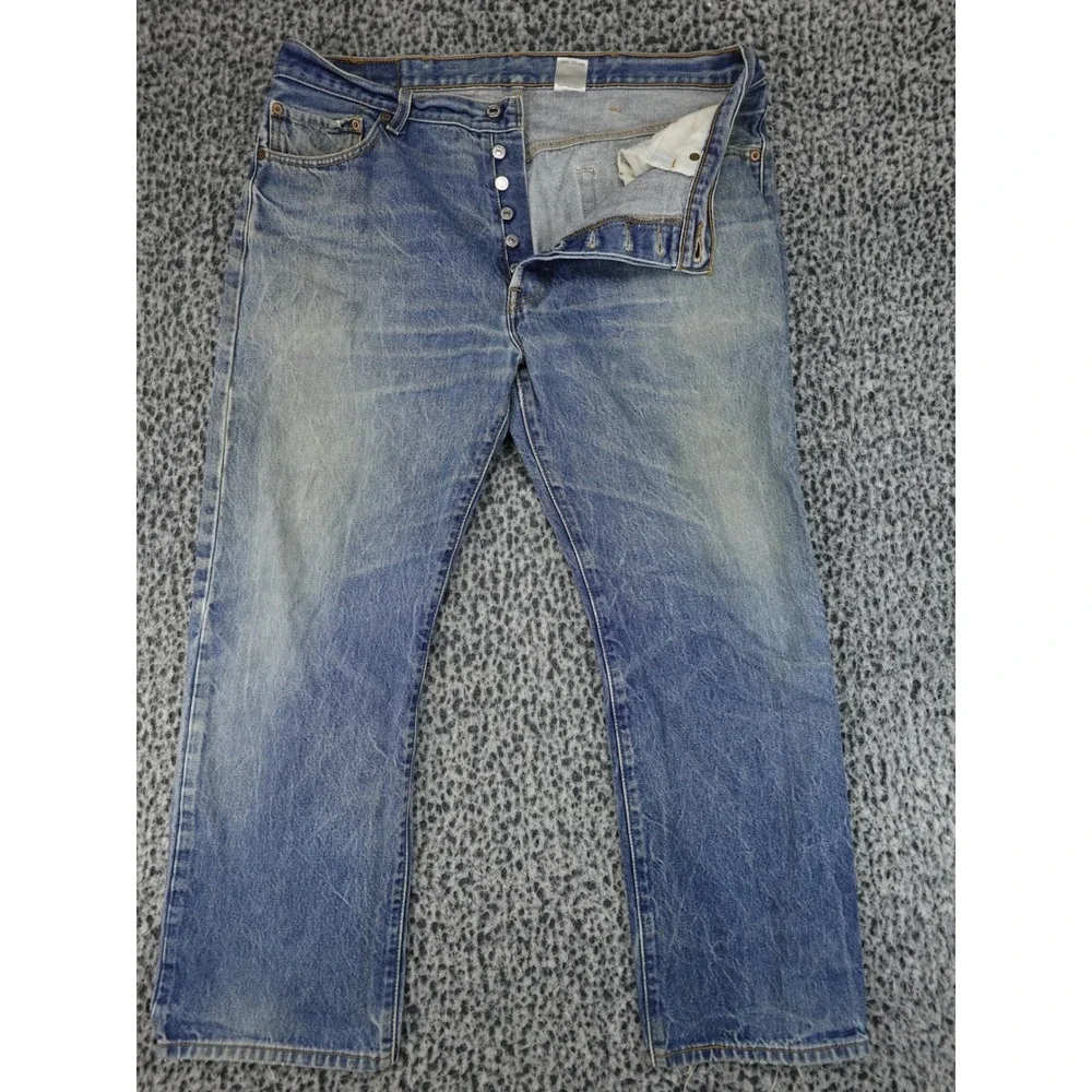 Levi's 501 Original Fit‎ Jeans Mens 38x30 Blue Straight Leg Button Fly Denim